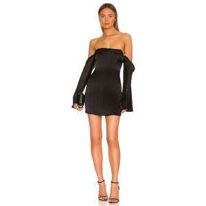 Camila Coelho Charlie Mini Dress Basic Sleeved Black S